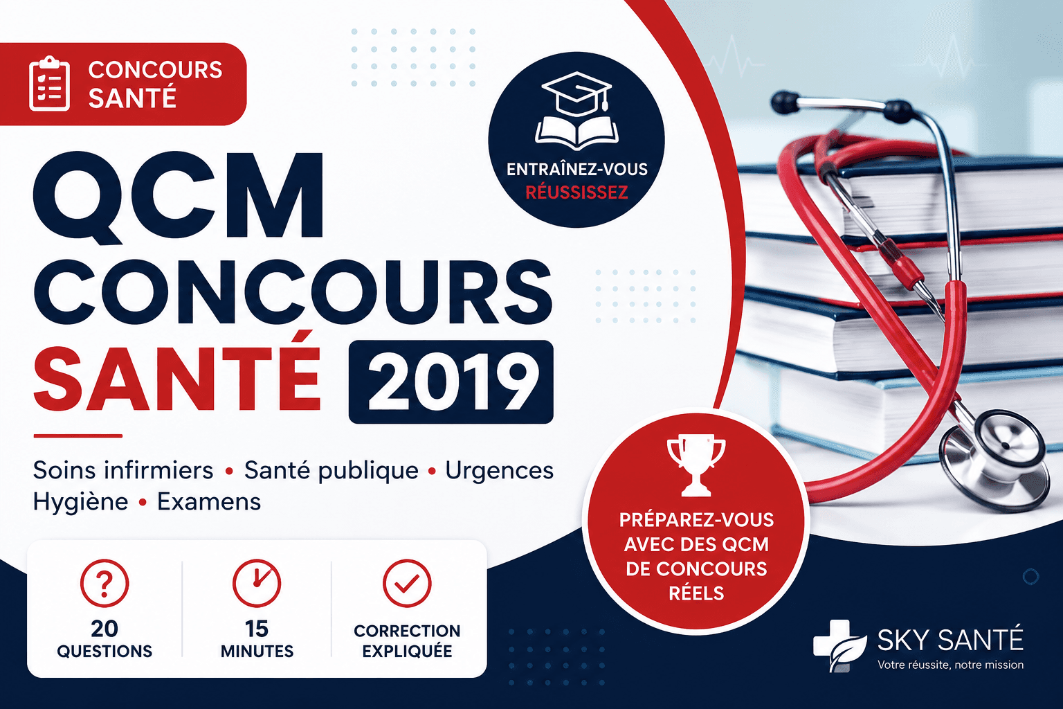 Thumbnail du quiz QCM Concours Santé 2019
